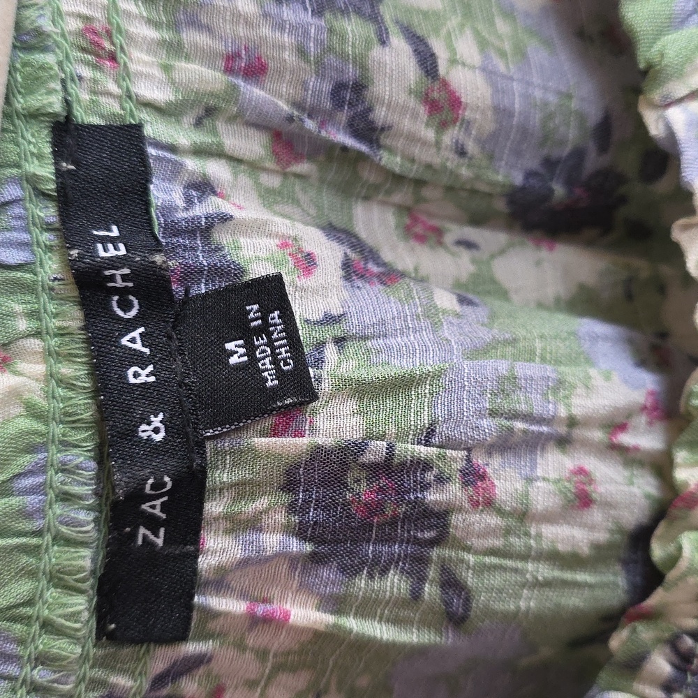 Zac & Rachel Floral Blouse in Green and Purple - Picture 2 of 5